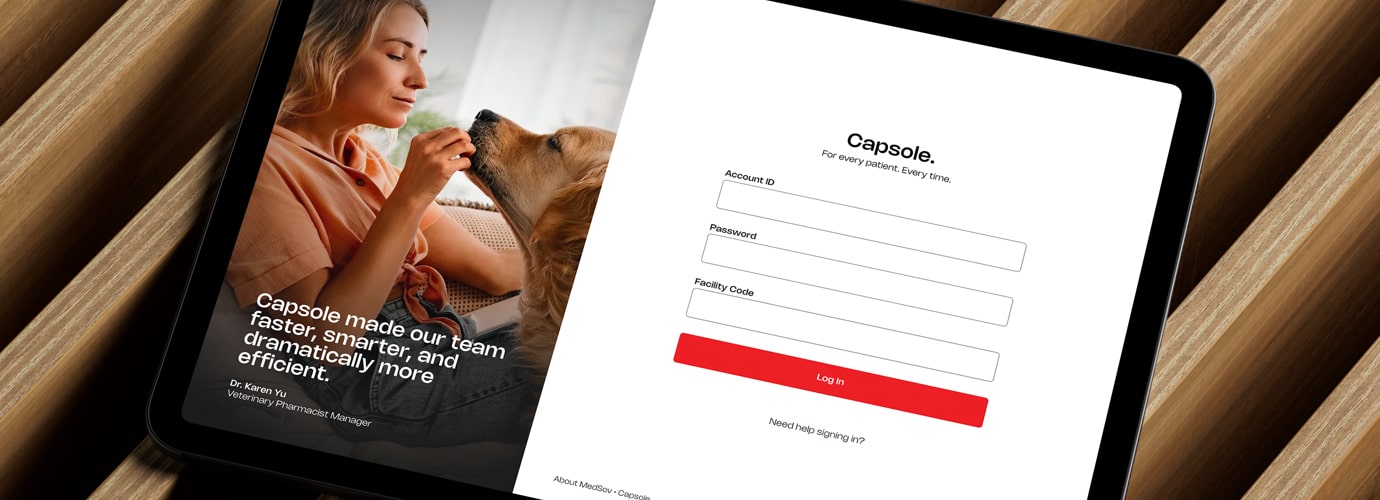 Tablet displaying MedSov's healthcare solutions