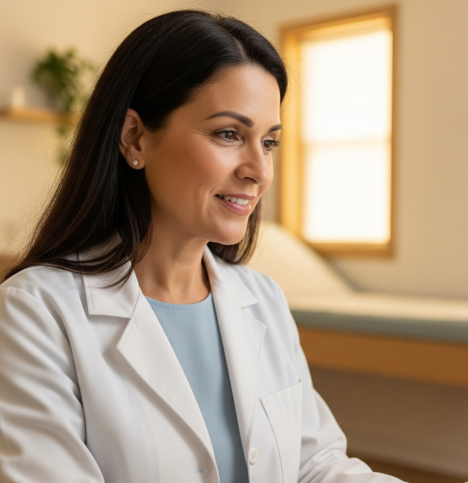 Doctor using MedSov on a computer