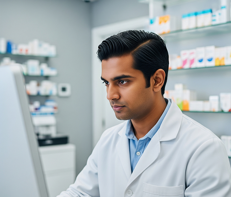 Pharmacist on Computer