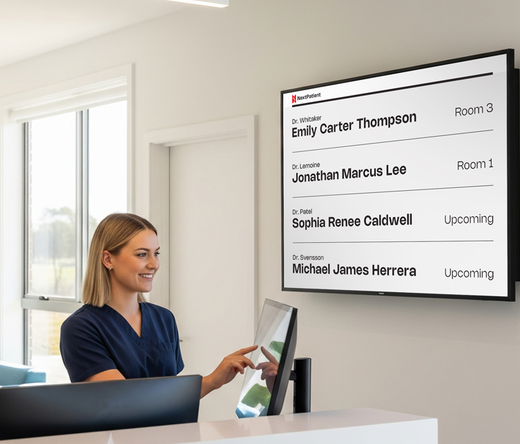 Receptionist Speaking to Patient