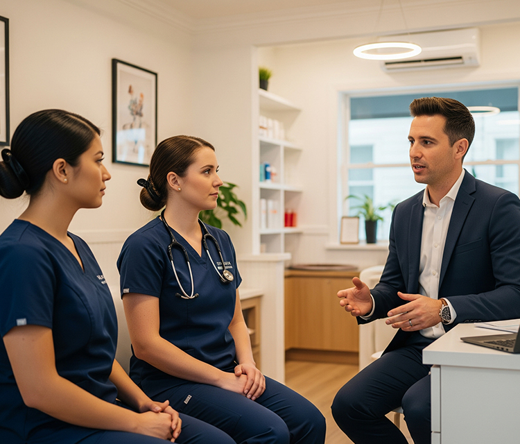  Nurses receiving training
